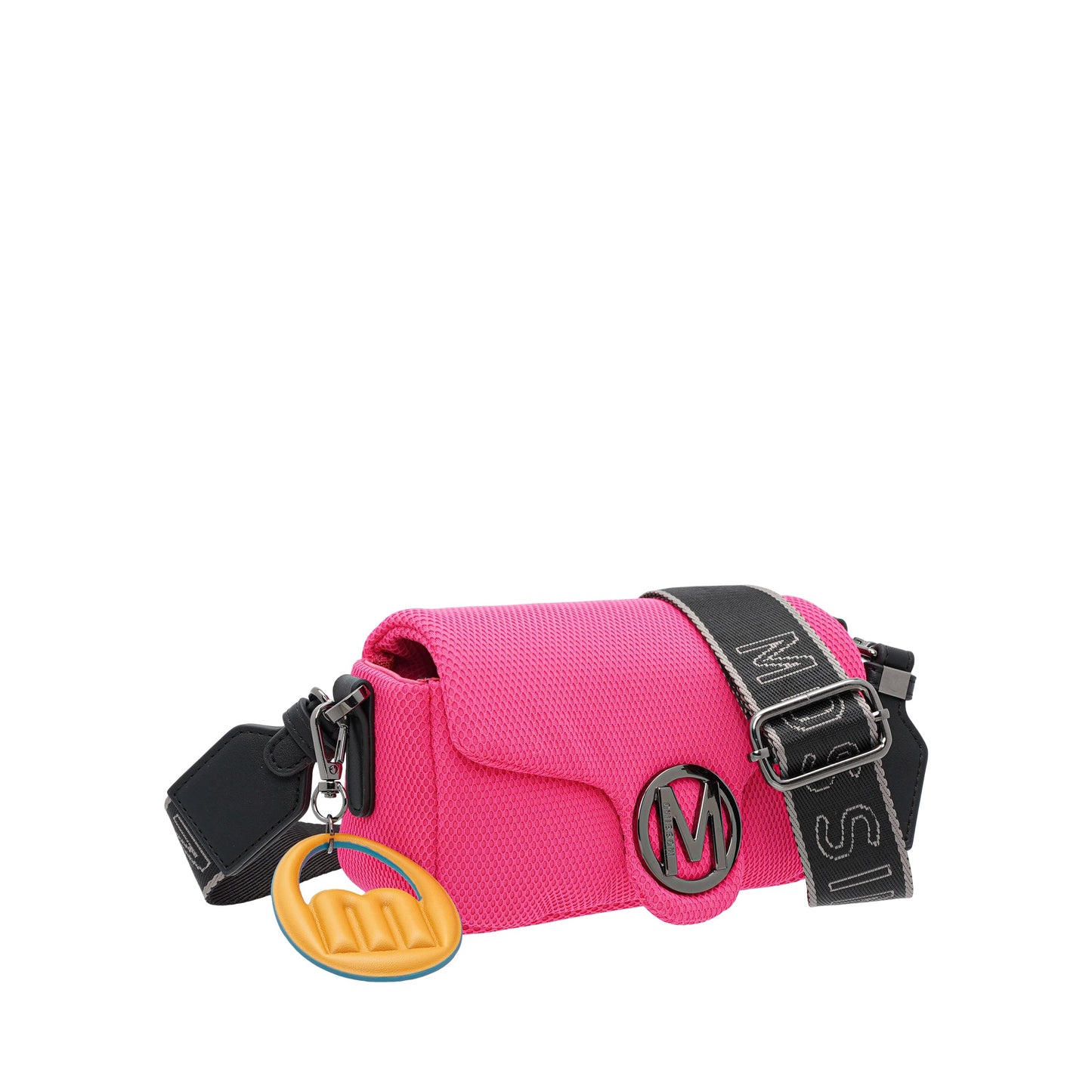 Fabric Netting Front Flap Sling Bag