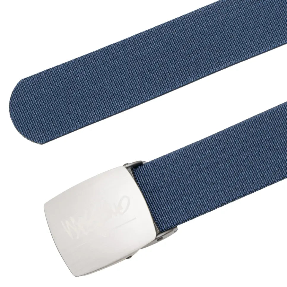 Blue Canvas Ratchet Belt with adjustable size from 110-130cm